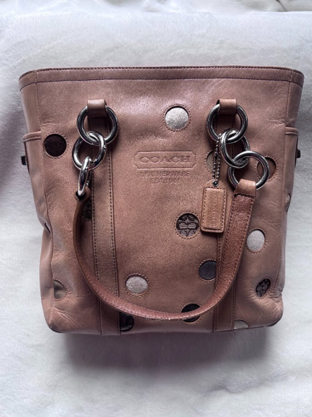 Vintage Coach Polka Dot Lunch Gallery Tote